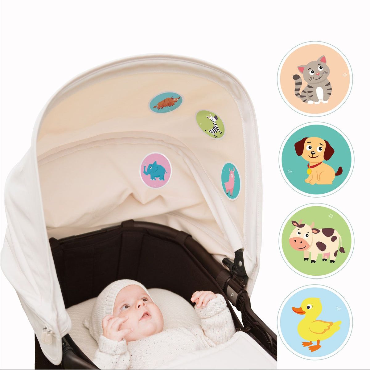 Babys Bauernhof - Textilaufkleber Set aus hochwertiger Acetatseide