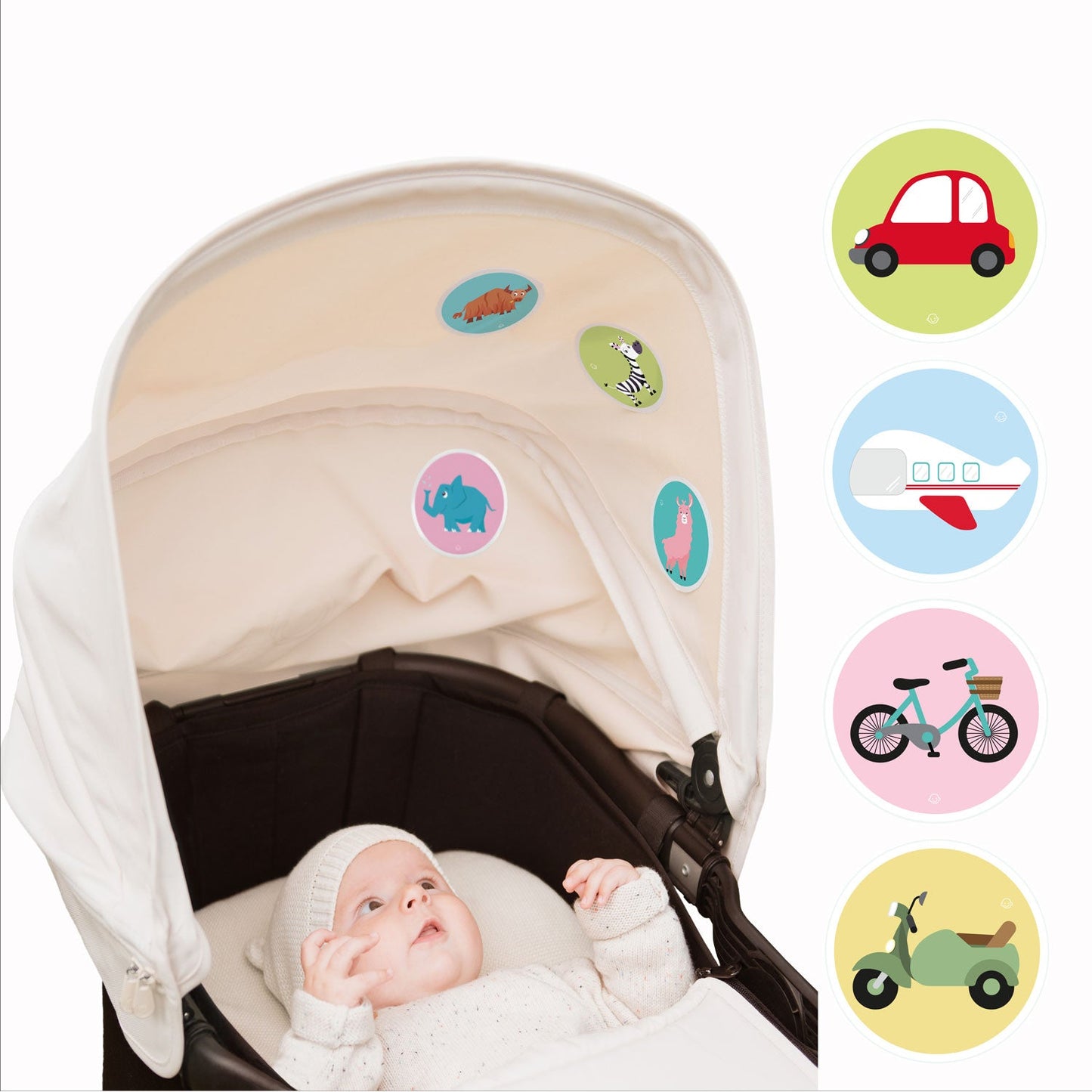 Baby Mobil - Textilaufkleber Set aus hochwertiger Acetatseide