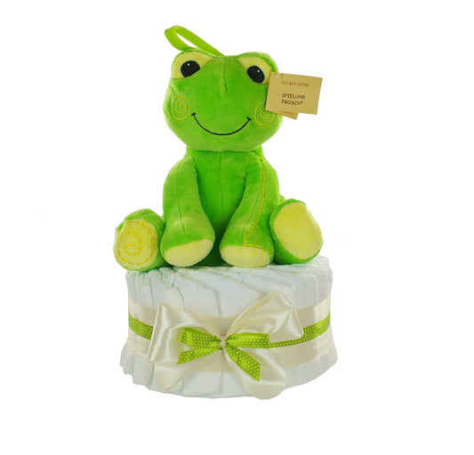 KidzzCamp Windeltorte neutral mit Spieluhr Frosch