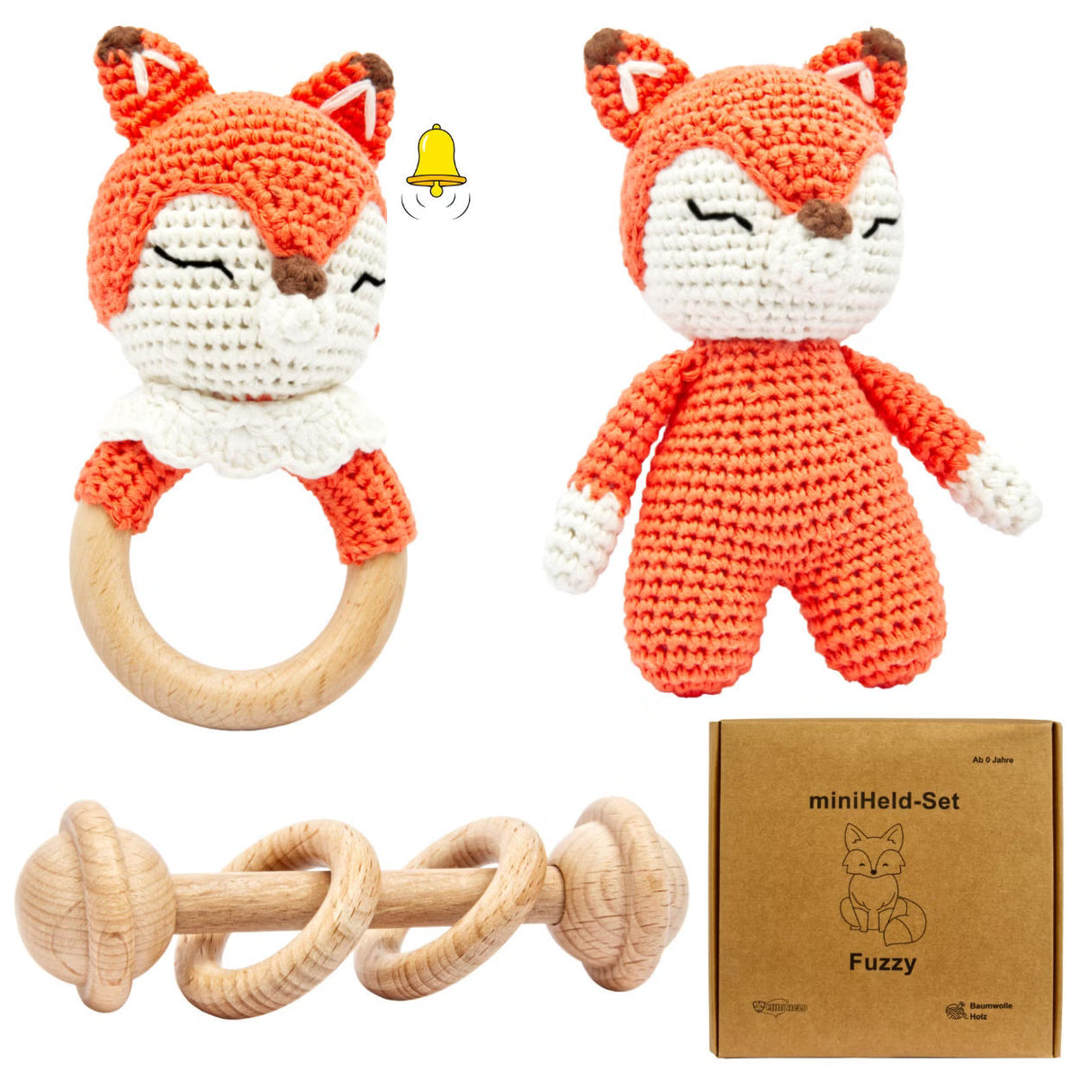 KidzzCamp Baby-Geschenkbox 3-teilig Fuchs Fuzzy