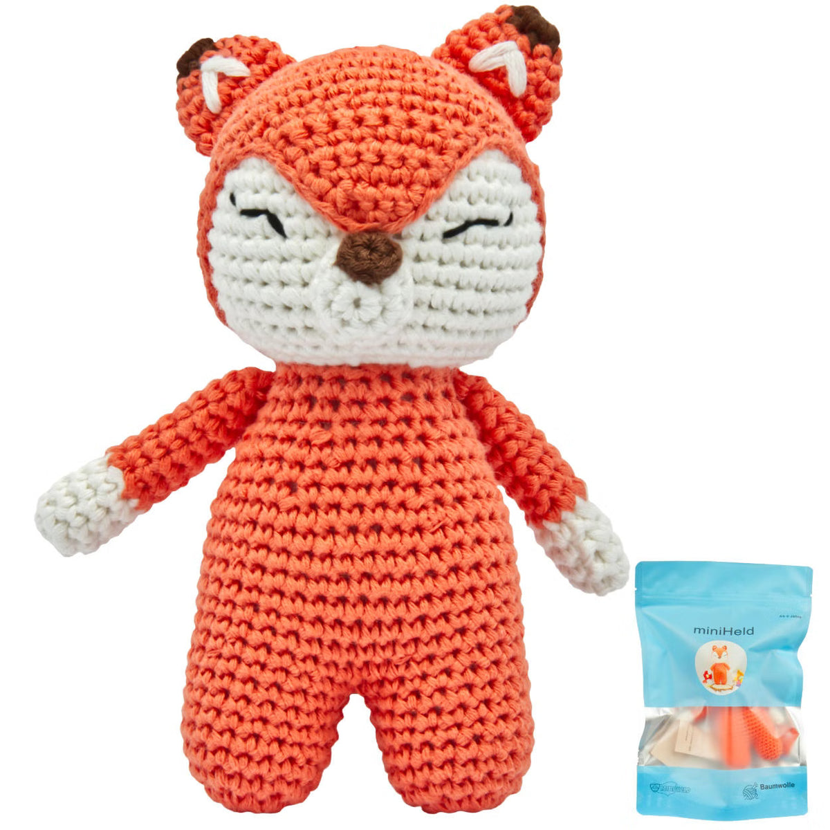 KidzzCamp Plüschtier gehäkelt Fuchs 15 cm