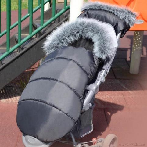 Winterfußsack wasserabweisend mit Fell – für Kinderwagen