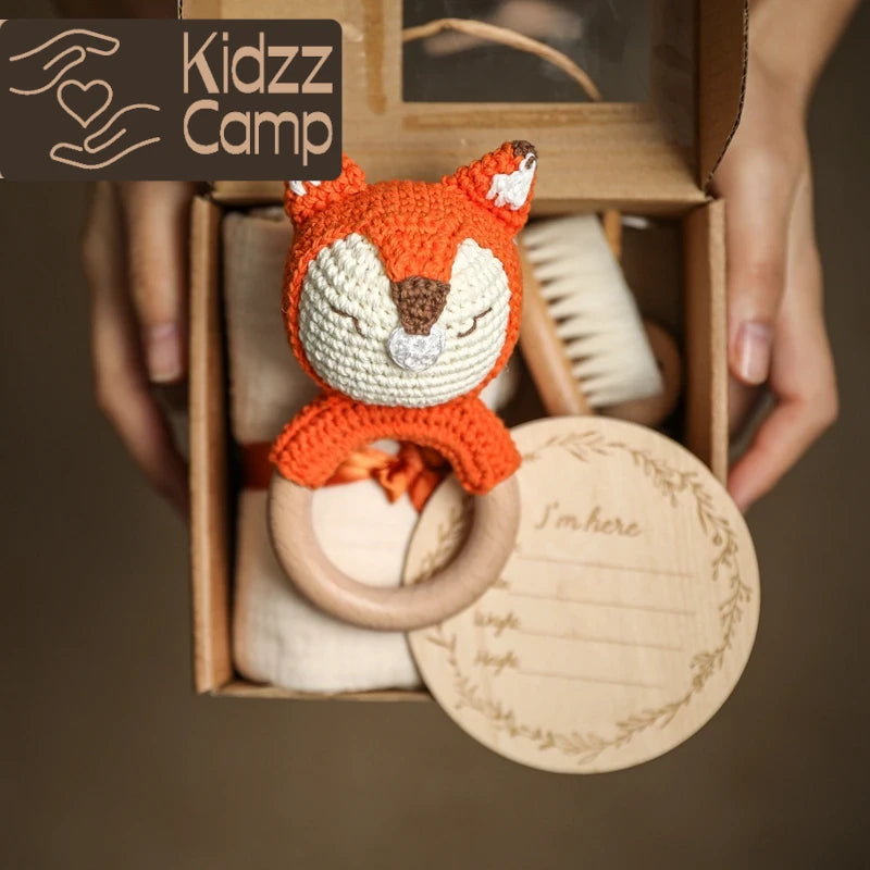 KidzzCamp Baby-Geschenkbox 6-teilig mit Musselin-Tuch 55 x 72 cm