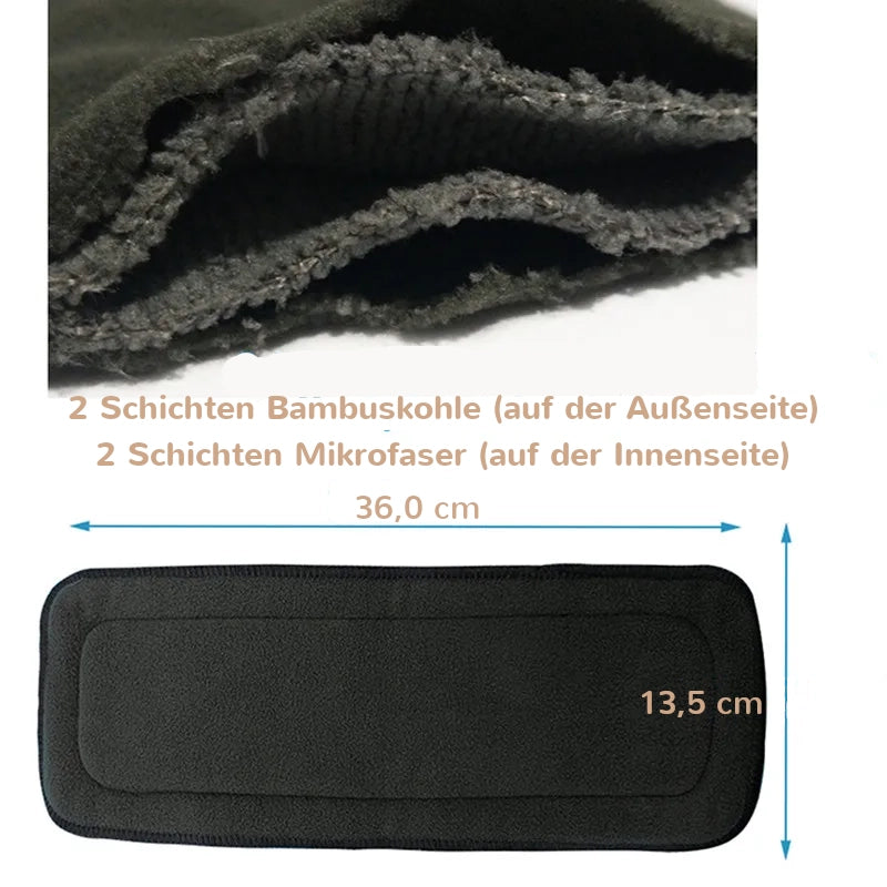 KidzzCamp KidzzCamp OneSize Windeleinsätze Saugeinlagen 4er Set 0-3 Jahre