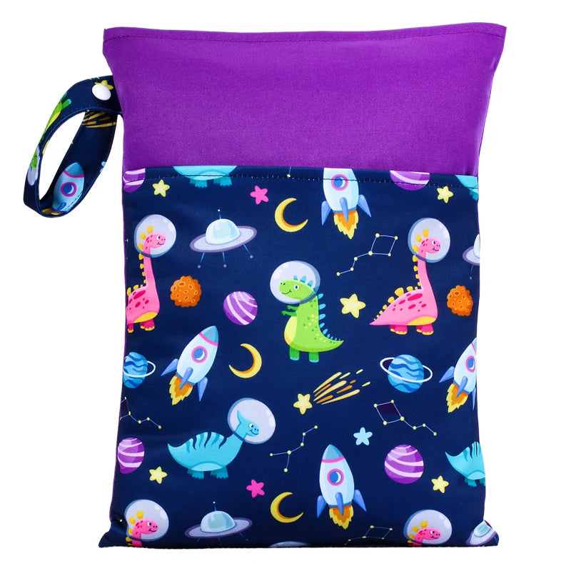 KidzzCamp G74 lila/dunkelblau KidzzCamp Wetbag 25x35cm wasserdichte Tasche für Windeln
