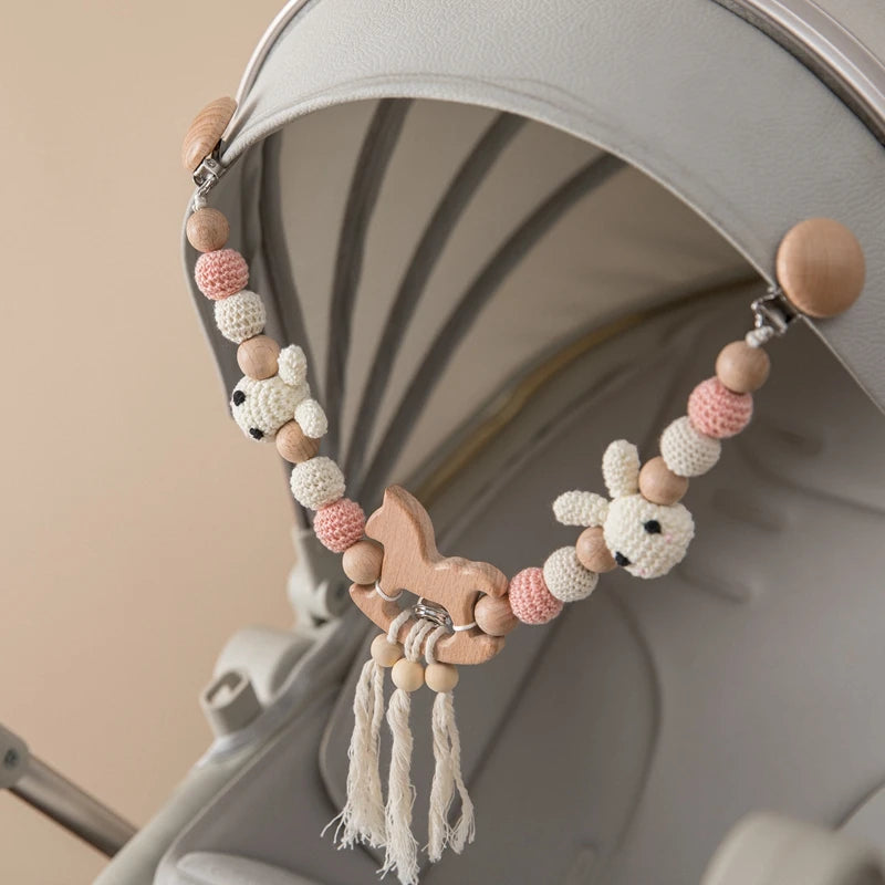 KidzzCamp Kinderwagenkette - Set mit Greifring & Schnullerkette