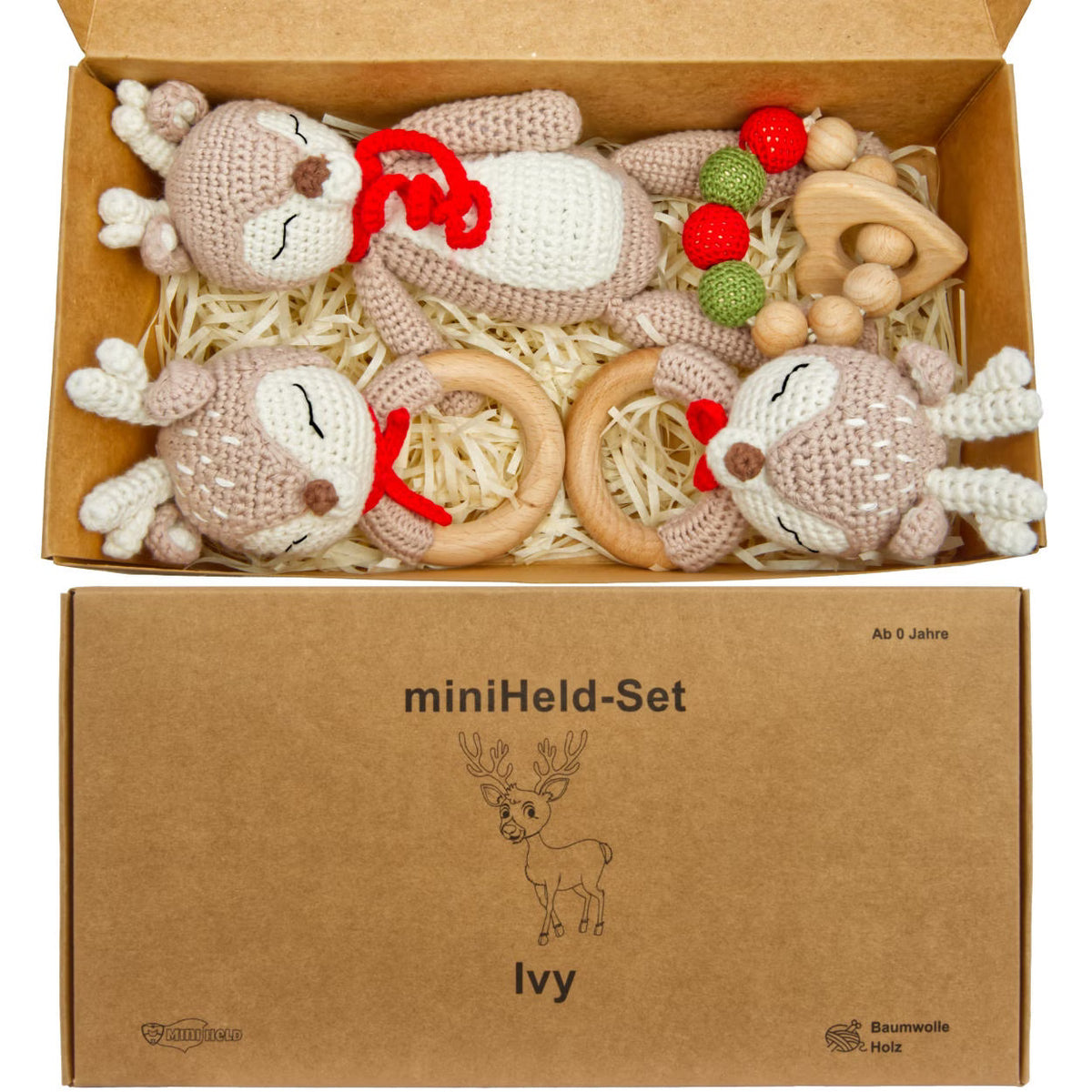 KidzzCamp Baby-Geschenkbox 4-teilig Reh Ivy