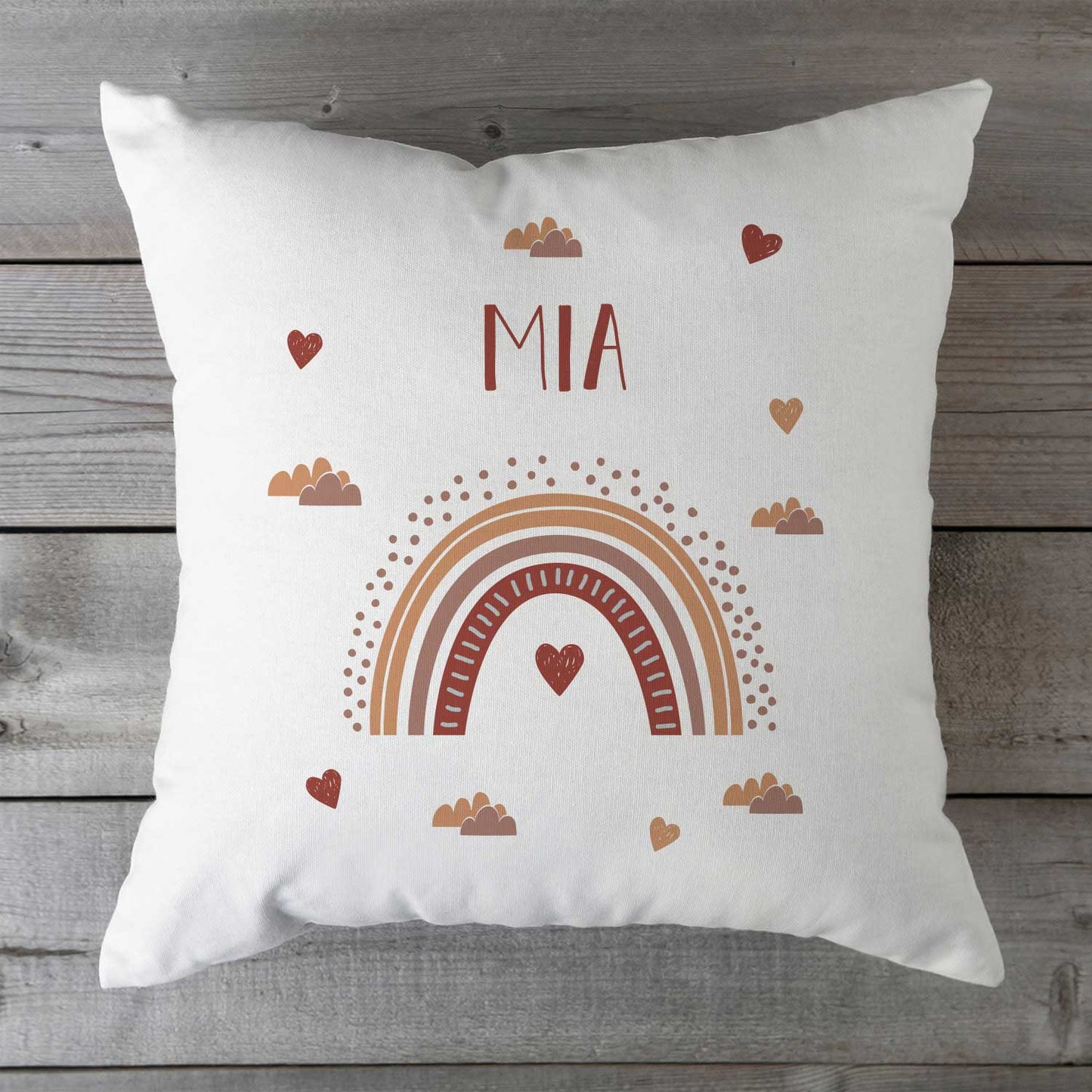 Bedrucktes Kissen mit Motiv "Regenbogen"