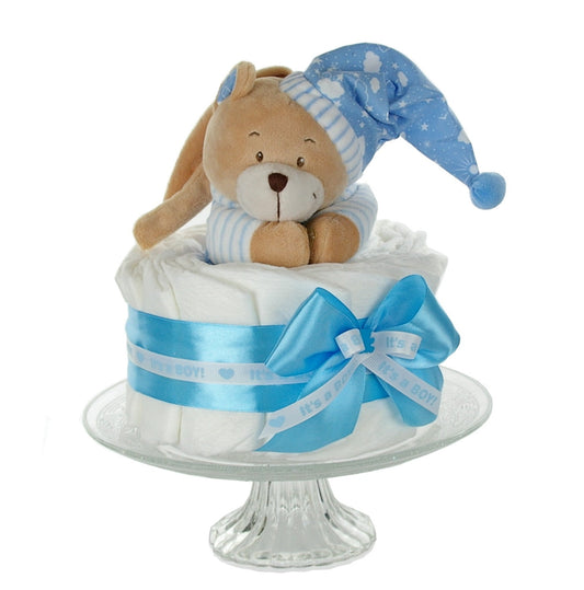 KidzzCamp Windeltorte "It´s a boy" mit Spieluhr Bär