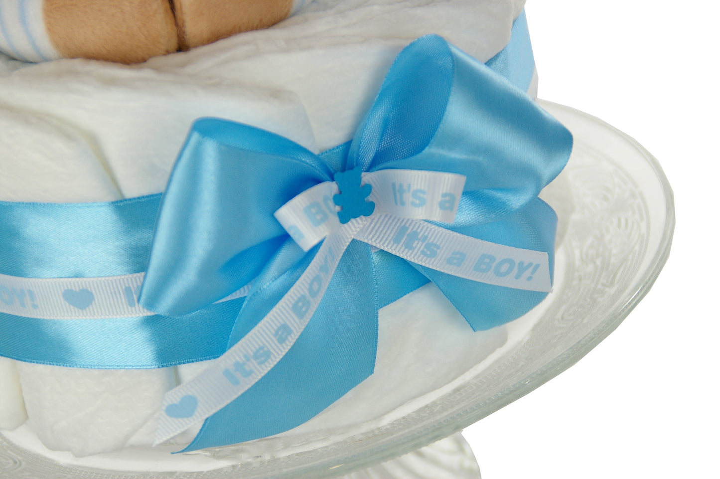 KidzzCamp Windeltorte "It´s a boy" mit Spieluhr Bär