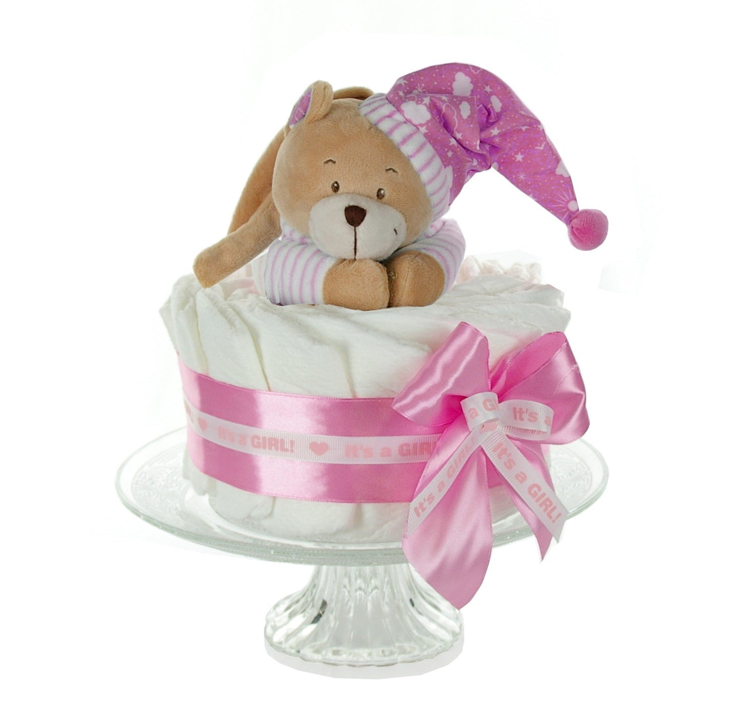 KidzzCamp Windeltorte "It´s a girl" mit Spieluhr Bär