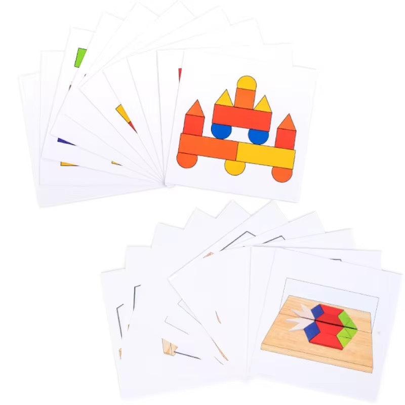 Symmetrie Spiel aus Holz mit Spiegel