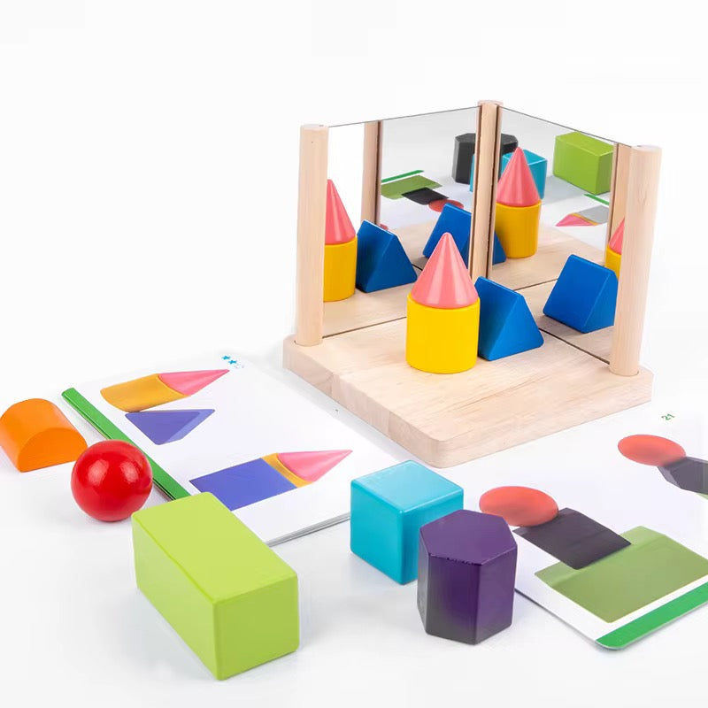 Spiegel-Symmetrie-Spiel mit Holz