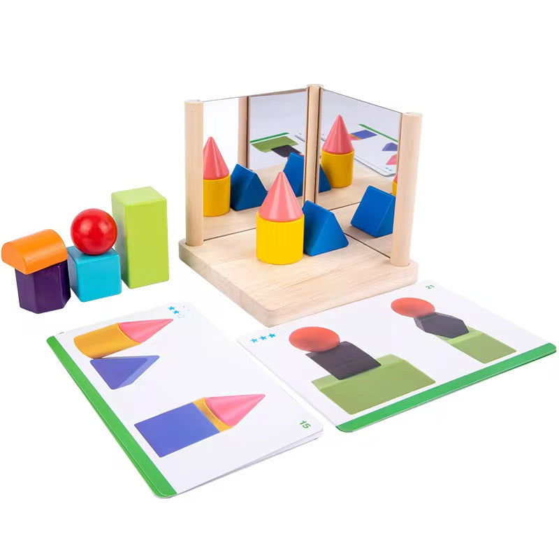 Spiegel-Symmetrie-Spiel mit Holz
