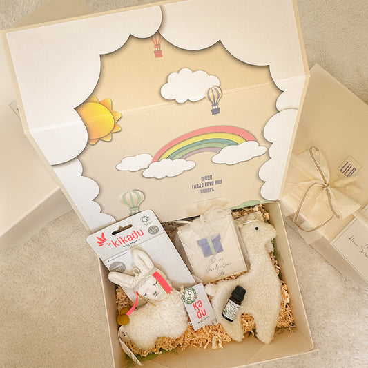 KidzzCamp – Premium Baby-Geschenkbox "It’s a Lama World"