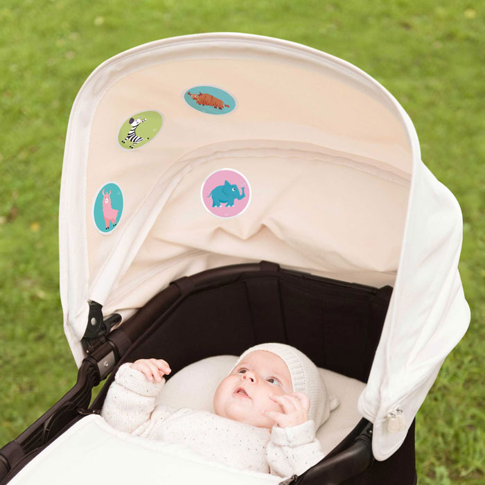 Baby Mobil - Textilaufkleber Set aus hochwertiger Acetatseide
