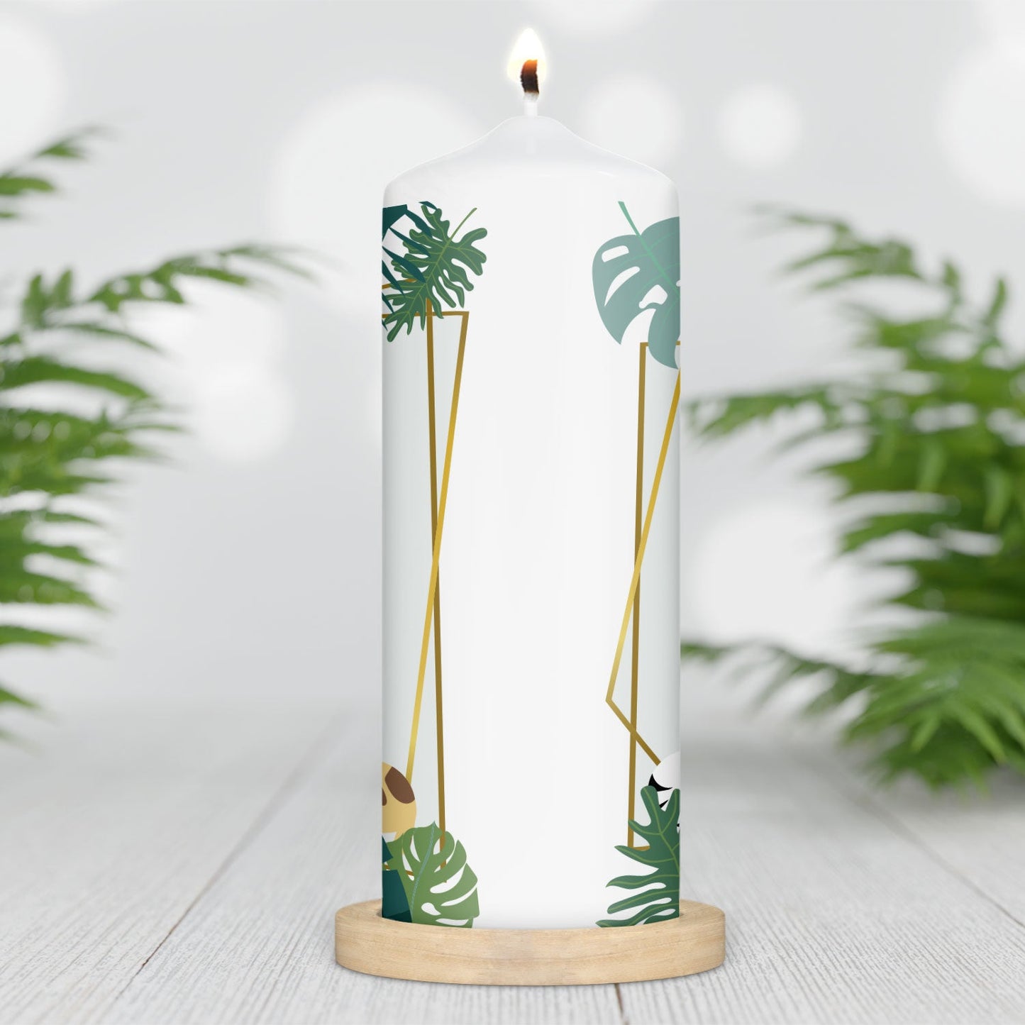 Große Kerze "Dschungel" mit Name & Wunschtext für Kinder