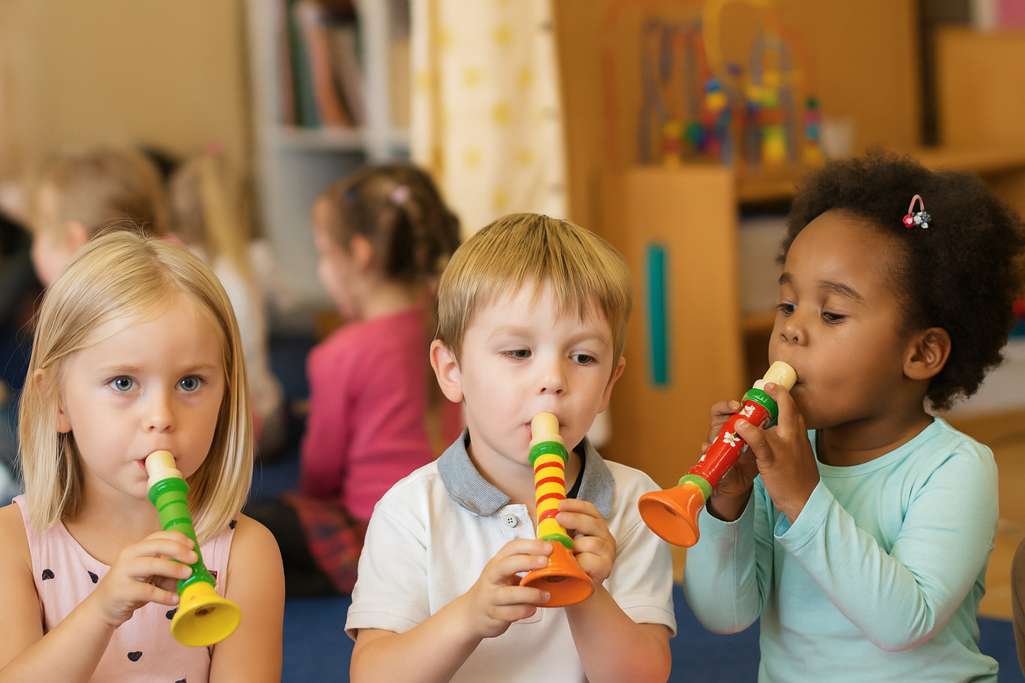 Kleine Kindertröte Trompete aus Holz