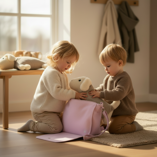 🎁 Zwei Kuscheltiere – Rucksack geschenkt