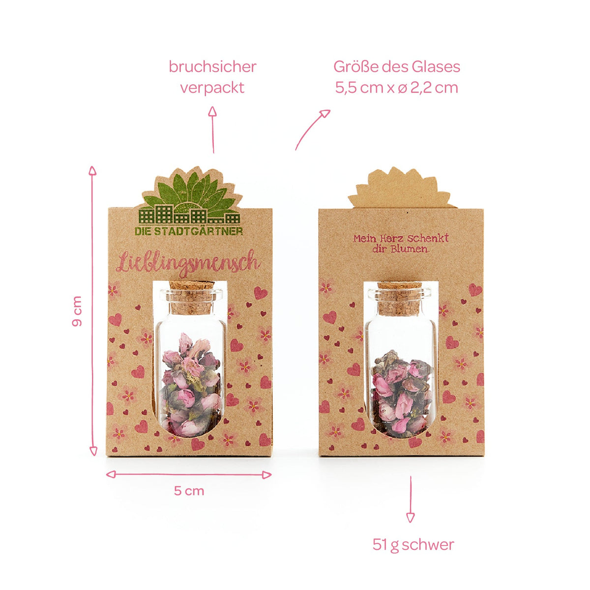 Lieblingsmensch mit handgepflückten Blüten