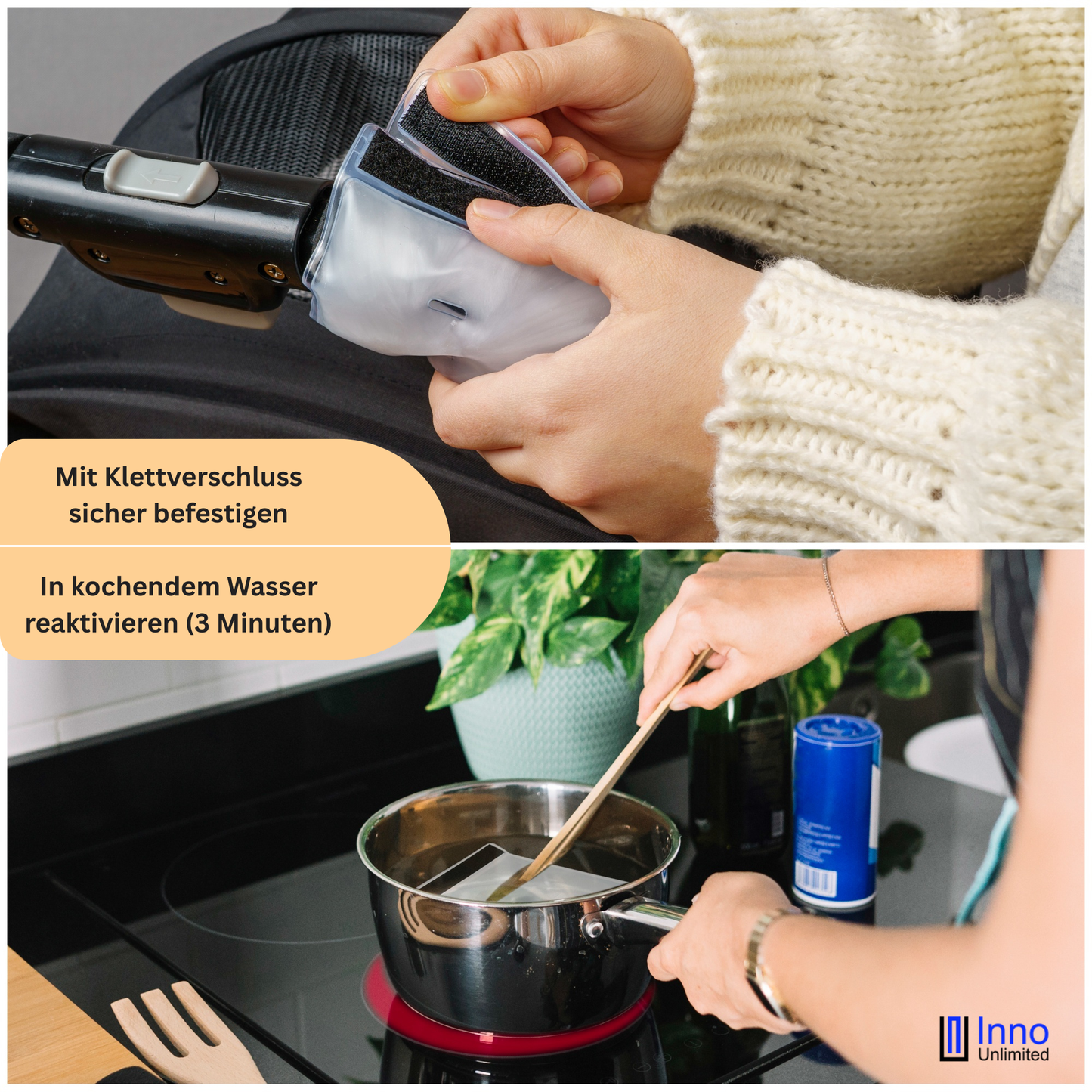 Griffheizung FingerHEAT™ für den Kinderwagen, 2 Stück, Muff Kombination möglich, Kinderwagen Handwärmer