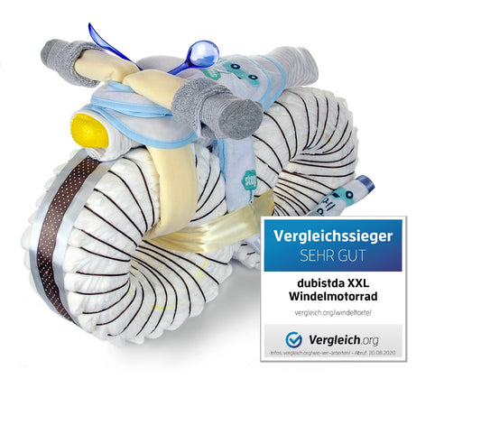 XKidzzCamp XL Windeltorte Windelmotorrad | Vergleichssieger 08/22 | 67-teilig