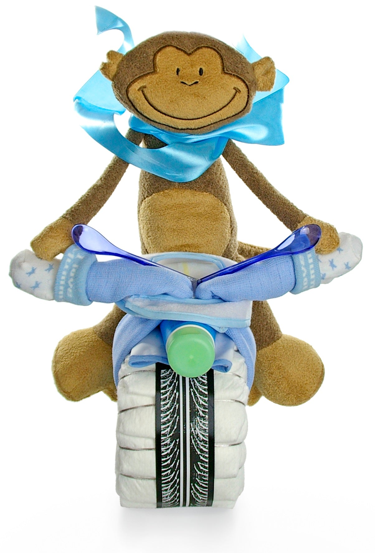 KidzzCamp Windeltorte Motorrad ROCKSTAR Affe blau