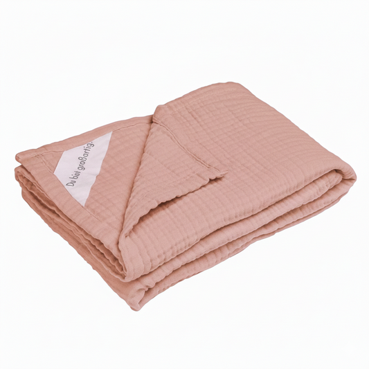 Musselin Decke 100 cm x 75 cm zartes Rosenholz
