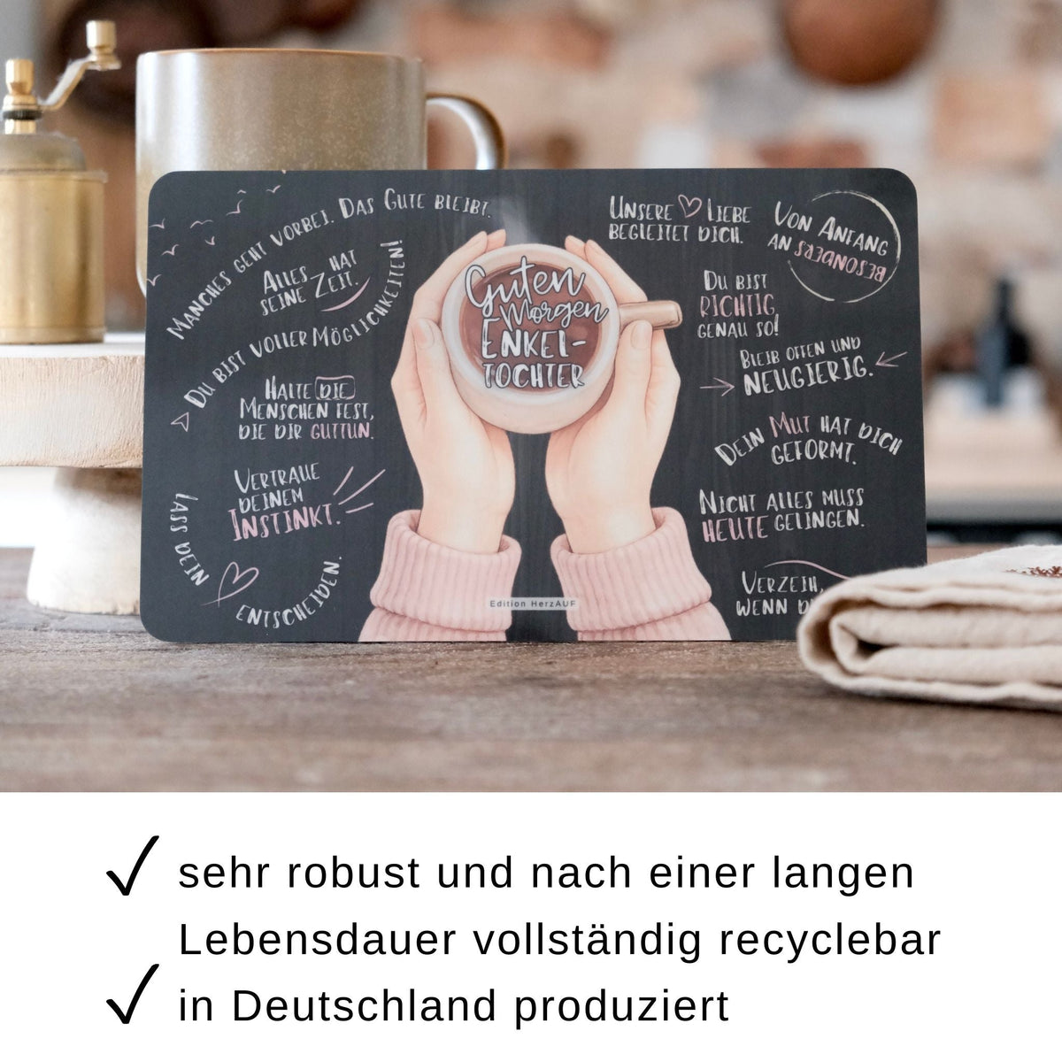 Frühstücksbrettchen „Guten Morgen Enkeltochter“ – Ein liebevolles Geschenk für einen besonderen Herzensmenschen