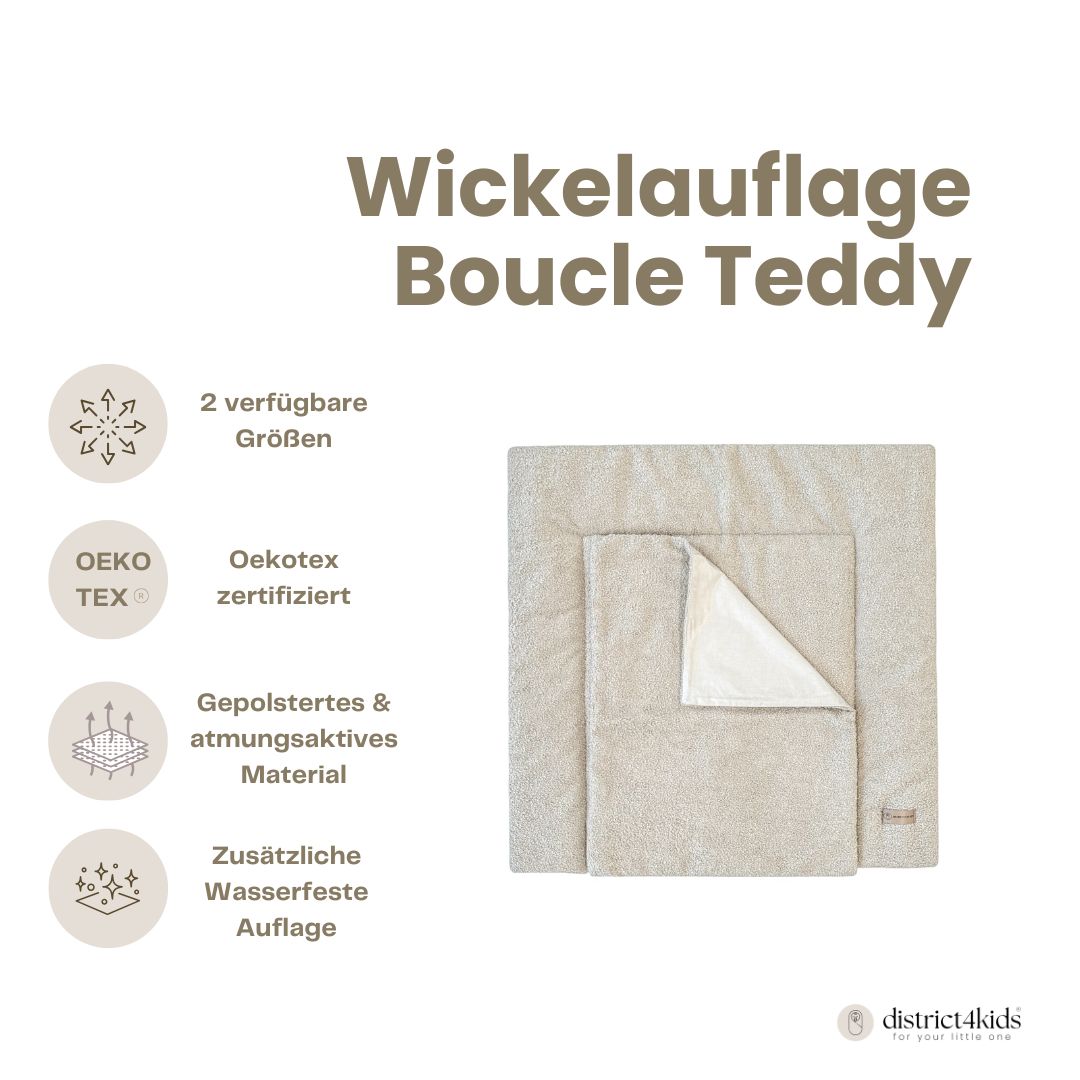 Wickelauflage Teddy Bouclé mit Unterlage – natürlich & kuschelig für dein Baby