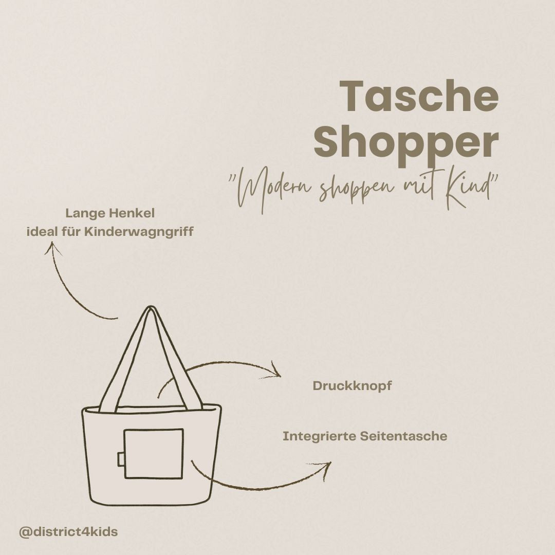 Shopper Mom Bag Bouclé Teddystoff- Ideal für den Alltag, Kinderwagen, Cross Shoulder