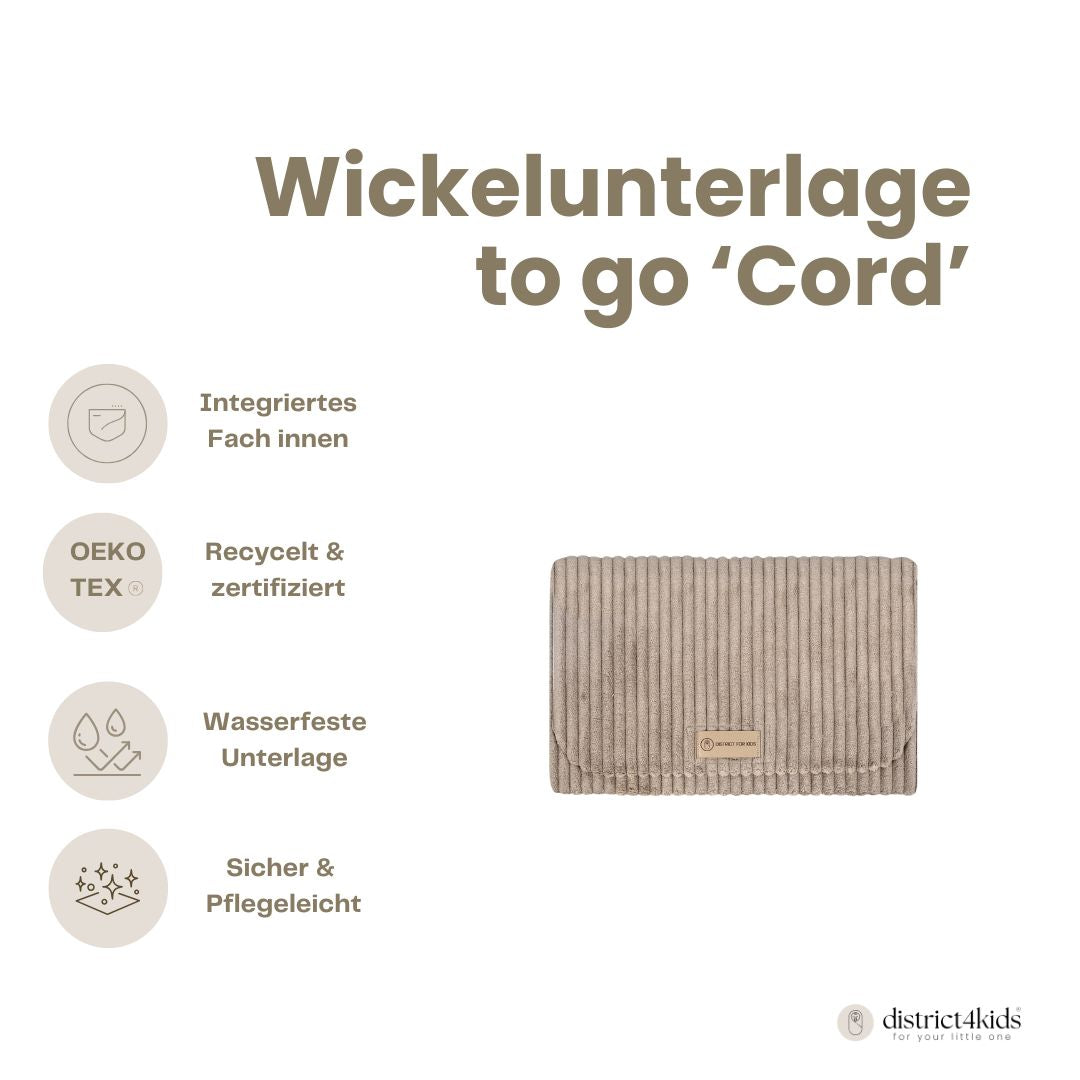 Wickelunterlage Cord – kompakte Windeltasche für unterwegs