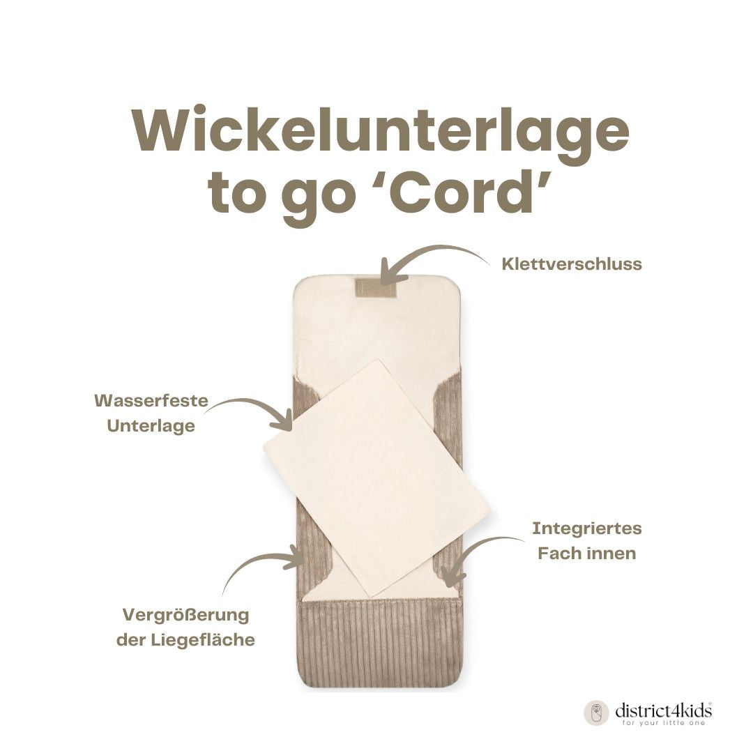 Wickelunterlage Cord – kompakte Windeltasche für unterwegs