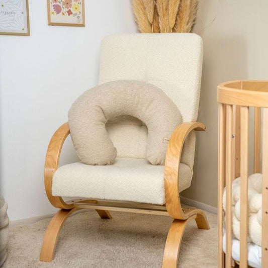 Stillkissen U-Form Teddystoff Bouclé abnehmbaren Bezug – ergonomisch, Oeko-Tex, Halbmond
