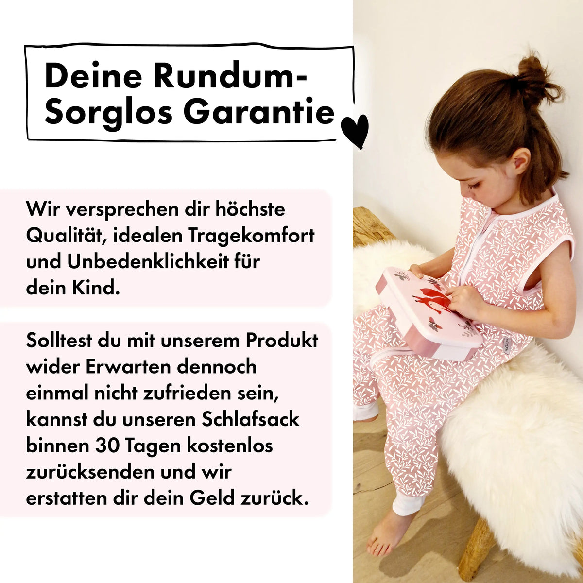 Sommer-Schlafsack mit Füßen Blütenranke Rosé