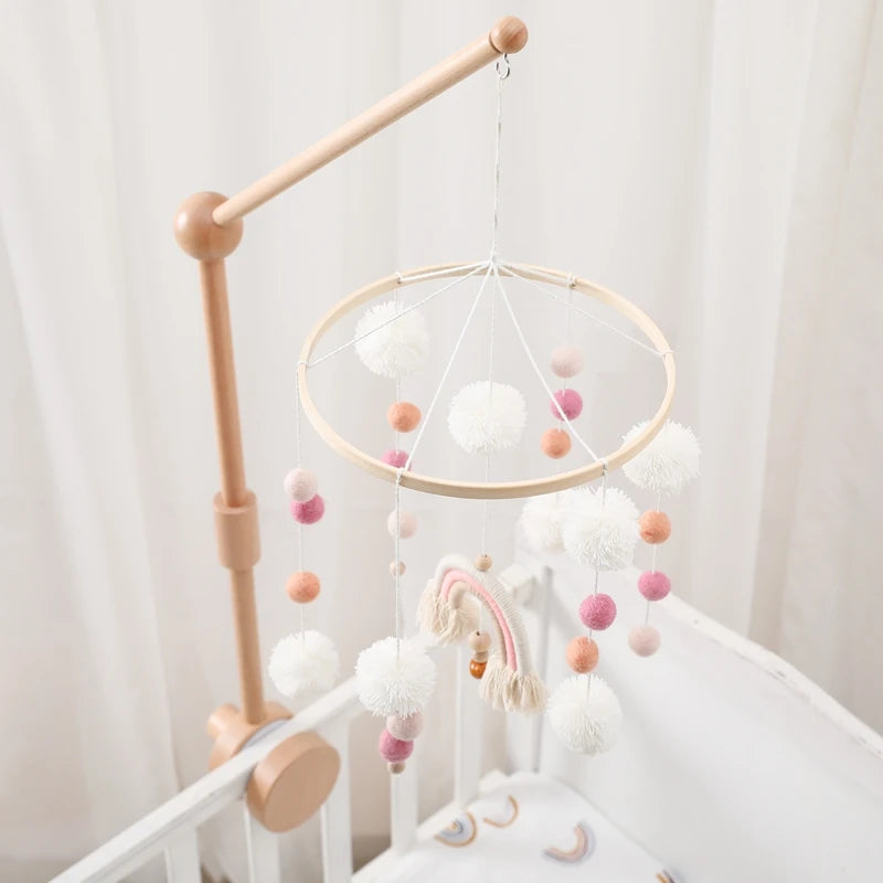 KidzzCamp Baby Holz-Halterung Zubehör für Babybett Mobile