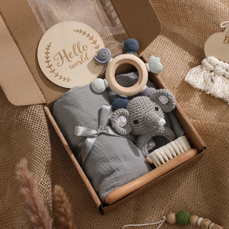 KidzzCamp Baby-Geschenkbox 6-teilig – Silikon Beißring