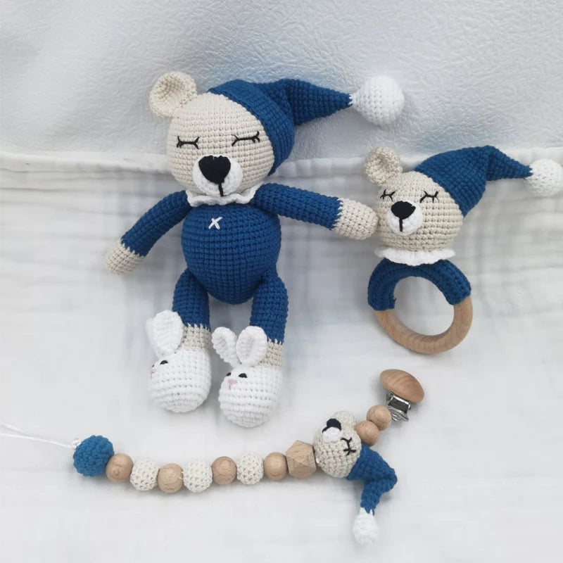 KidzzCamp Baby-Geschenkbox 3-teilig gehäkelte Tiere