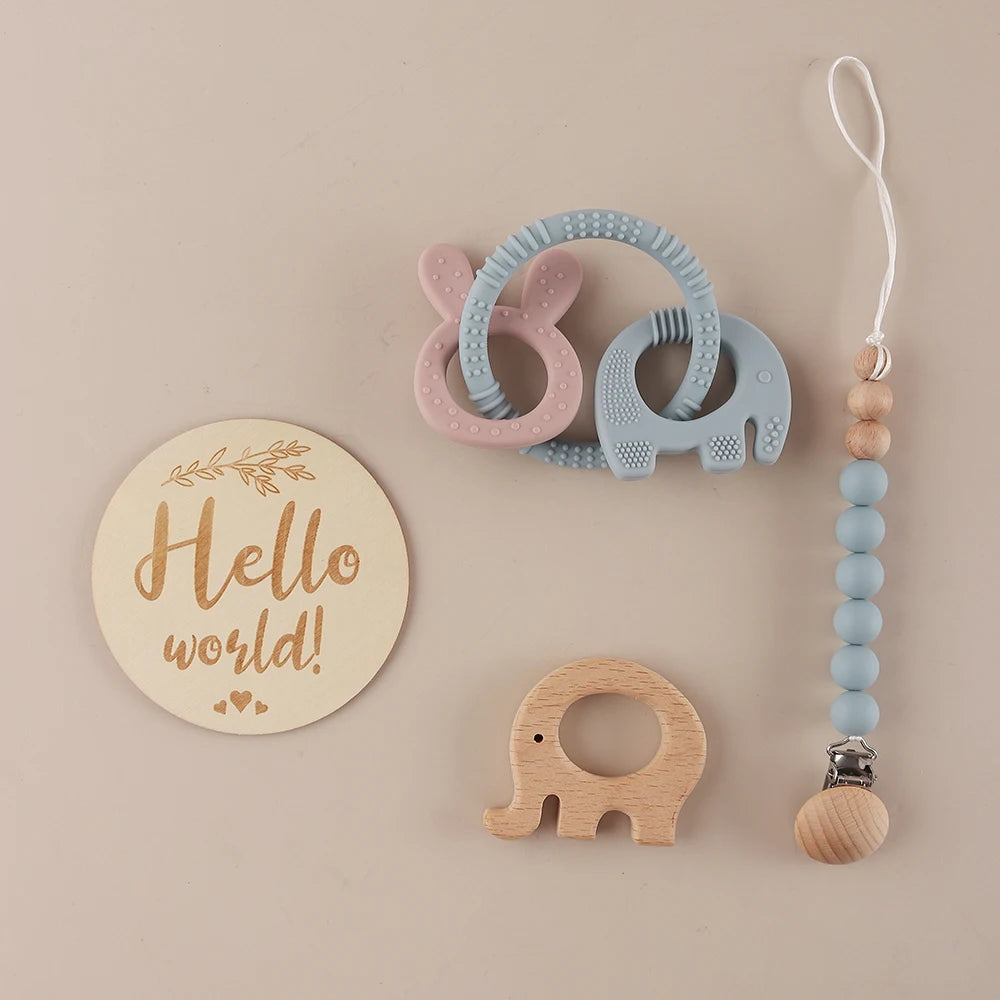 KidzzCamp Baby-Geschenkset mit Schnullerkette in 3 Varianten