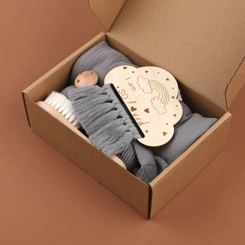 KidzzCamp Baby-Geschenkbox 7-teilig Musselin Hase