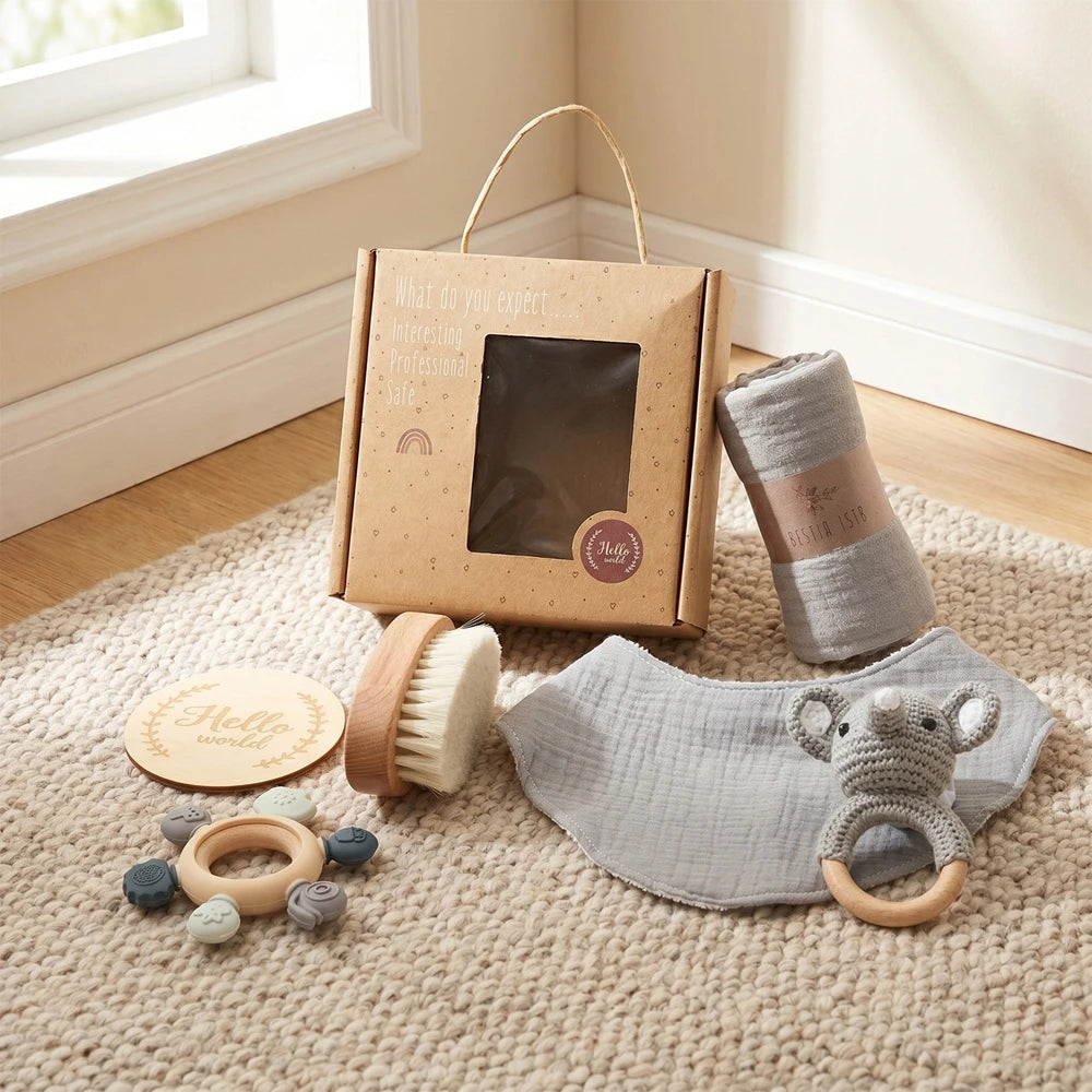 KidzzCamp Baby-Geschenkbox mit Musselintuch