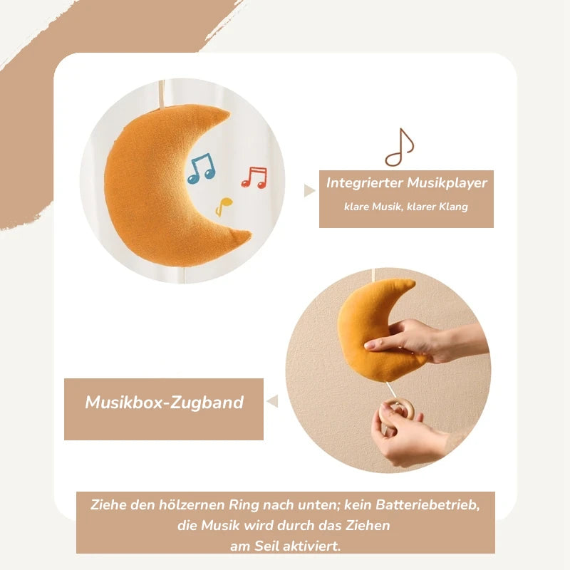 KidzzCamp Spieluhr Mobile Musselin Mondspieluhr