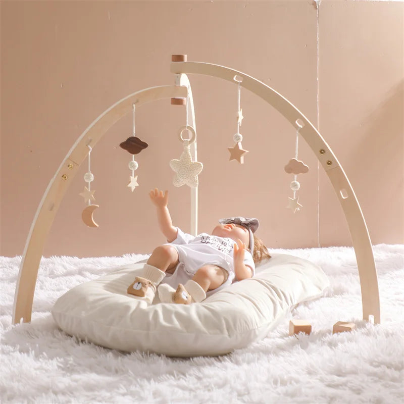 KidzzCamp Holz-Babyspielbogen Anhängerset