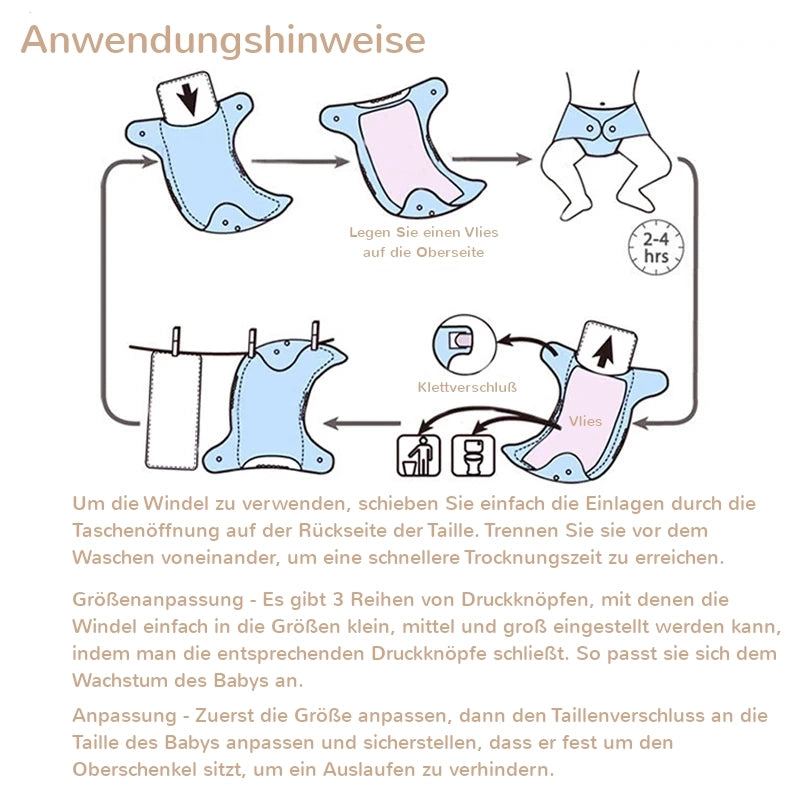 KidzzCamp KidzzCamp OneSize Ai2 Bambus Stoffwindel einzeln 0-3 Jahre oder 3-15kg