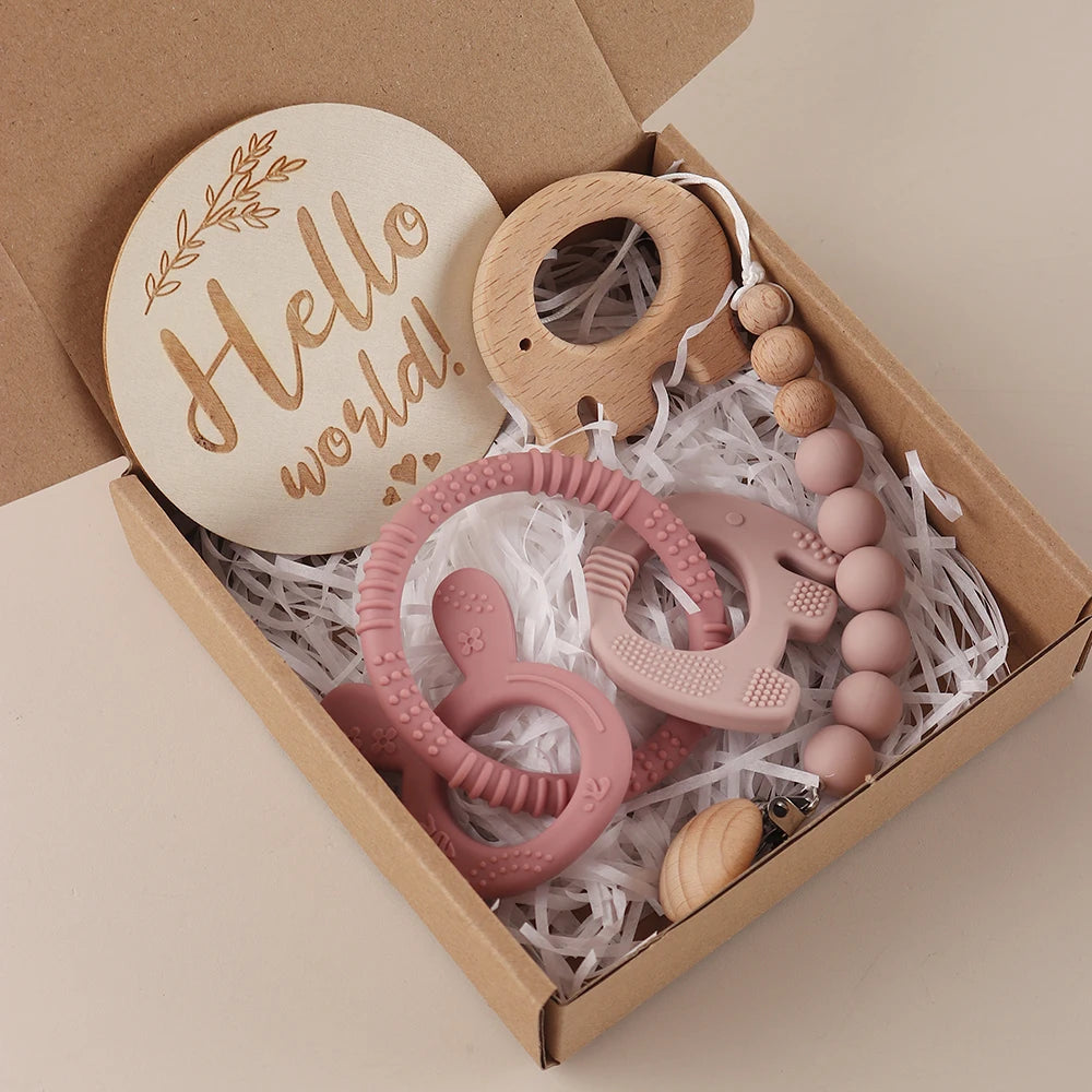 KidzzCamp Baby-Geschenkset mit Schnullerkette in 3 Varianten
