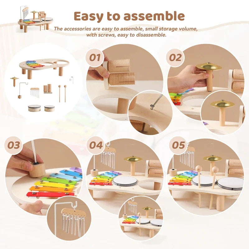 7-in-1-Babytrommel mit Tisch für Kinder