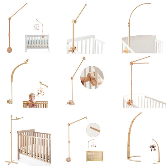 KidzzCamp Baby Holz-Halterung Zubehör für Babybett Mobile