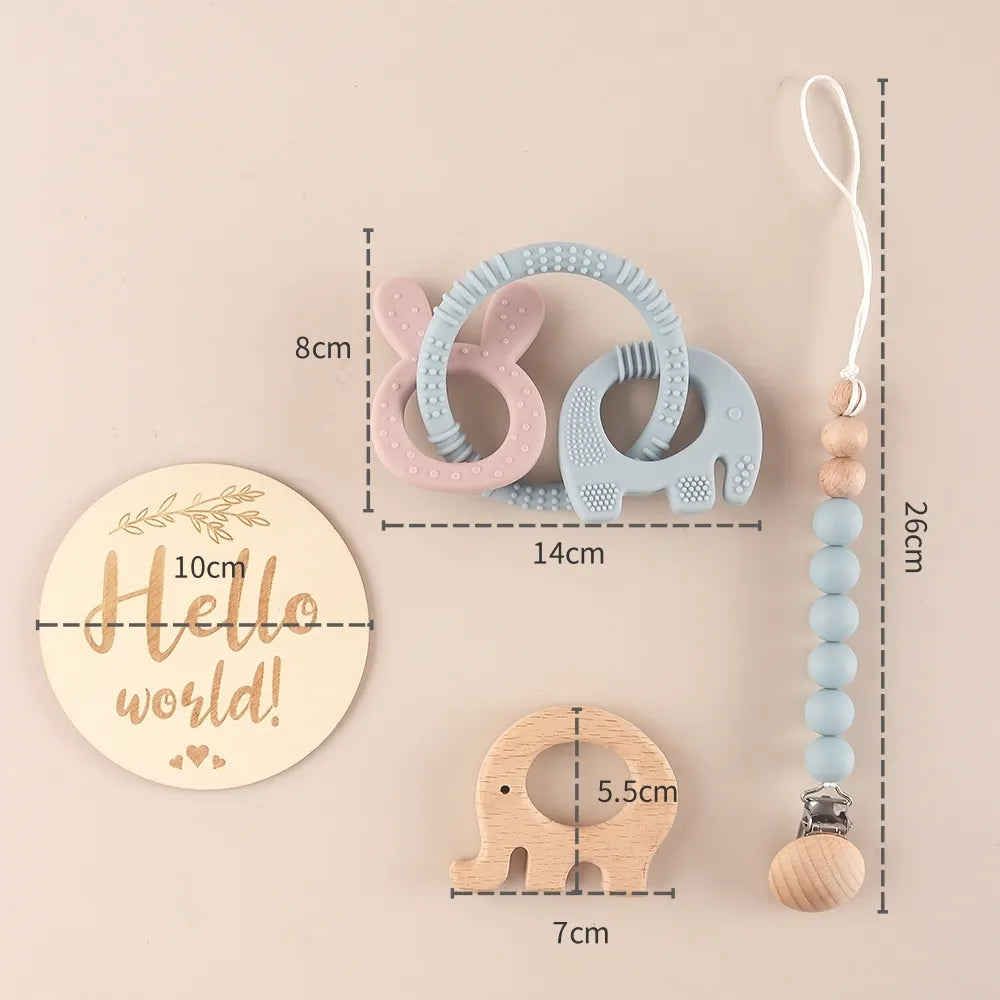 KidzzCamp Baby-Geschenkset mit Schnullerkette in 3 Varianten
