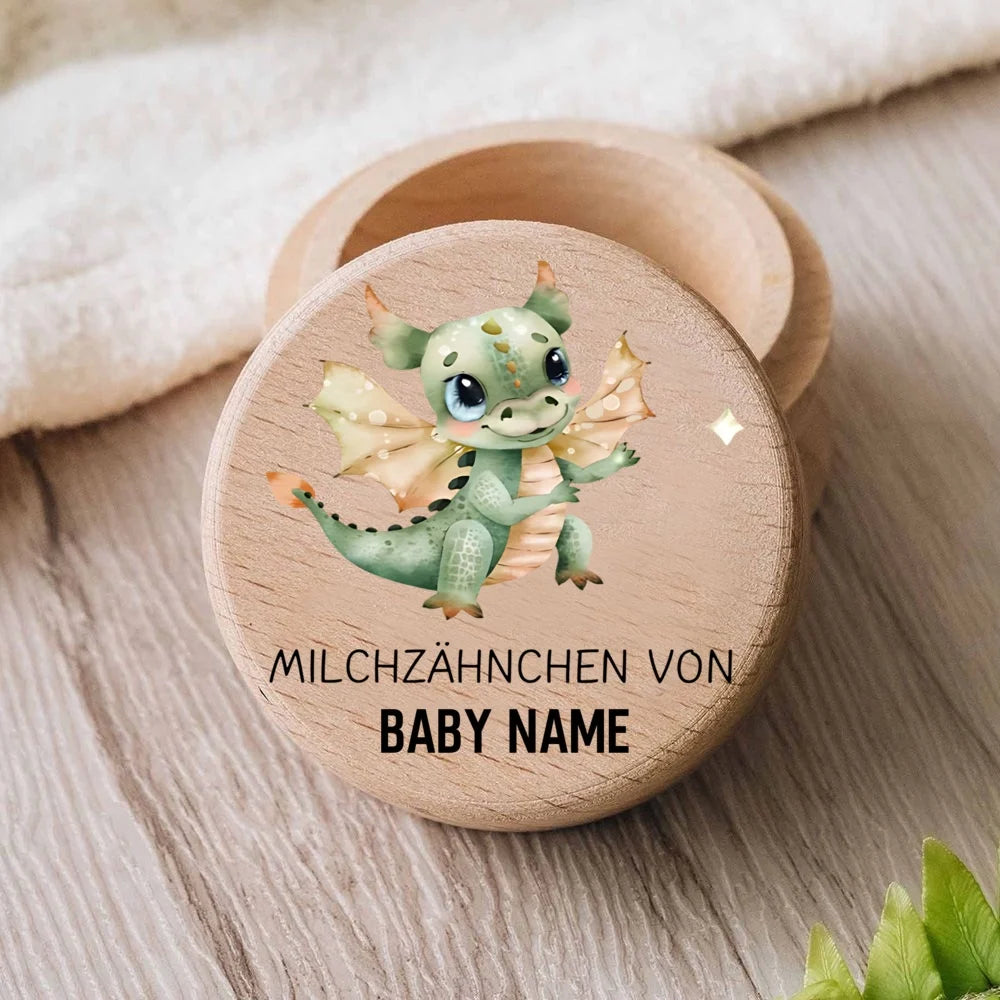 KidzzCamp Personalisierbare Milchzahndose – Holz