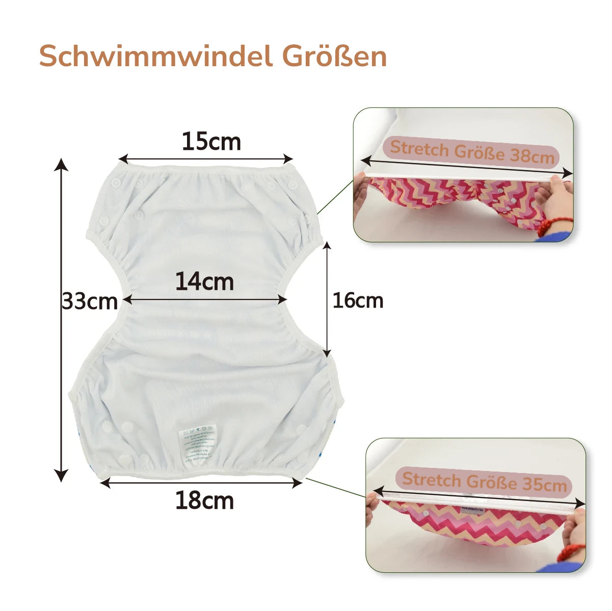 KidzzCamp Schwimmwindel für Babys 4,5 - 18kg
